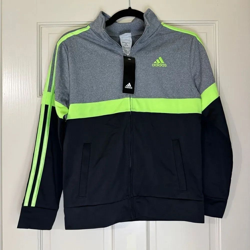 Adidas Youth Boys Quarter Zip Pullover Sweatshirt Sz M 10/12 NWT